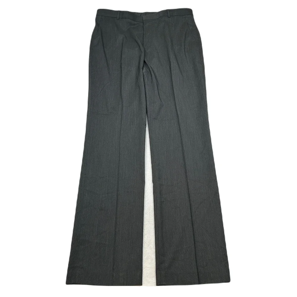 Perry Ellis Dress Pants Mens 34x34 Gray Flat Front Trousers Career‎ Work